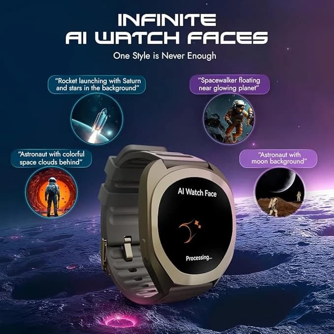 Fastrack Cosmix 1.32" AMOLED Metal Case with AI Watchface & AI Voice Chat, BT Calling Smartwatch