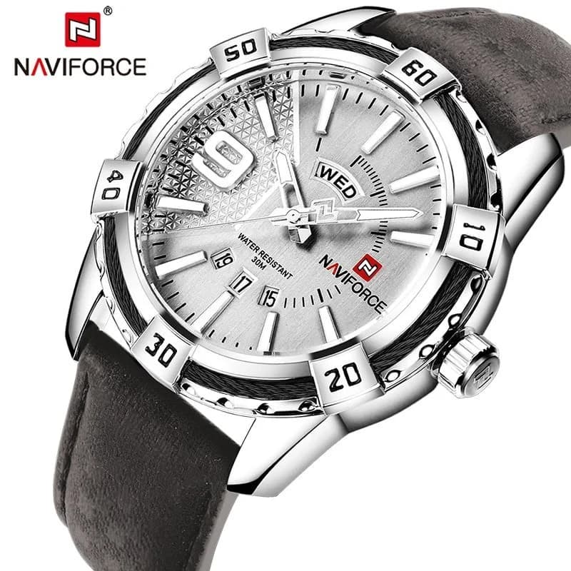 NAVIFORCE NF9117 PU Leather Analog Watch for Men