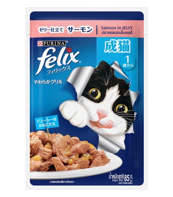 Purina Felix Adult Salmon In Jelly Cat Food 85gm