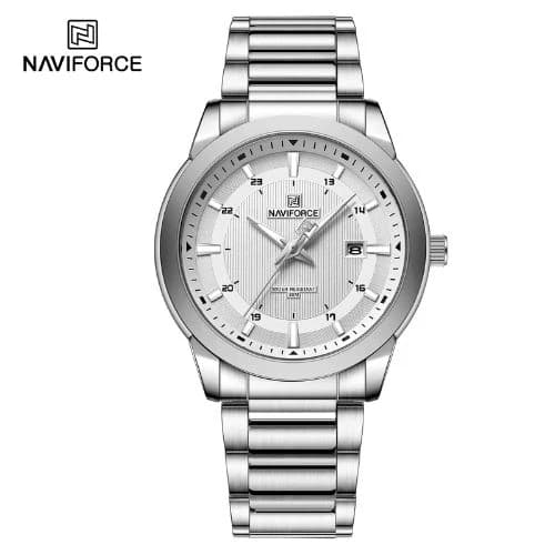 NAVIFORCE 8029 Silver Stainless Steel Watch For Men