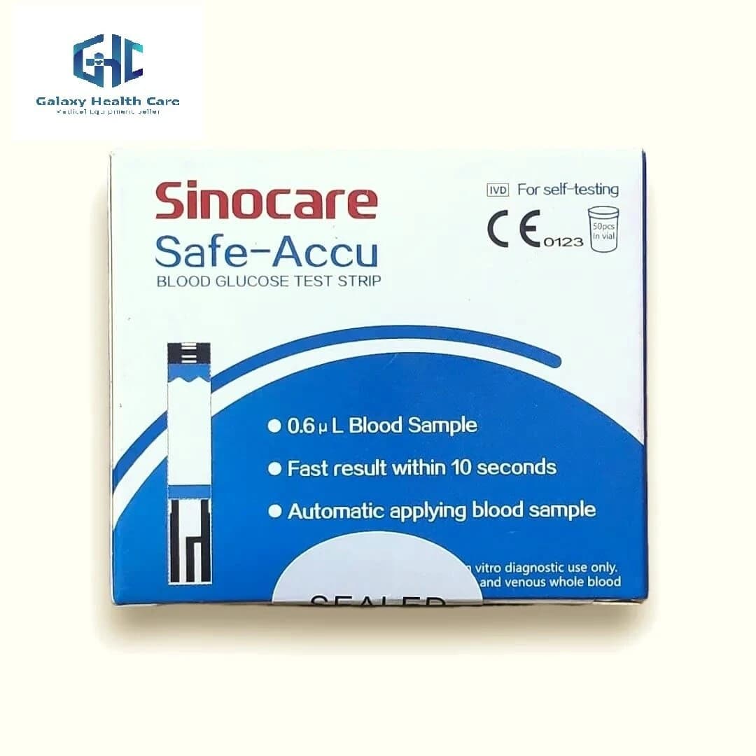 Sinocare Safe accu Test Strips 50Pcs,Blood Glucose Sugar Test