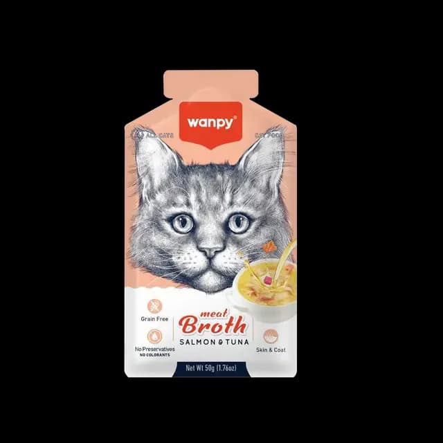 Wanpy Meat Broth Cat Pouch Salmon & Tuna 50gm