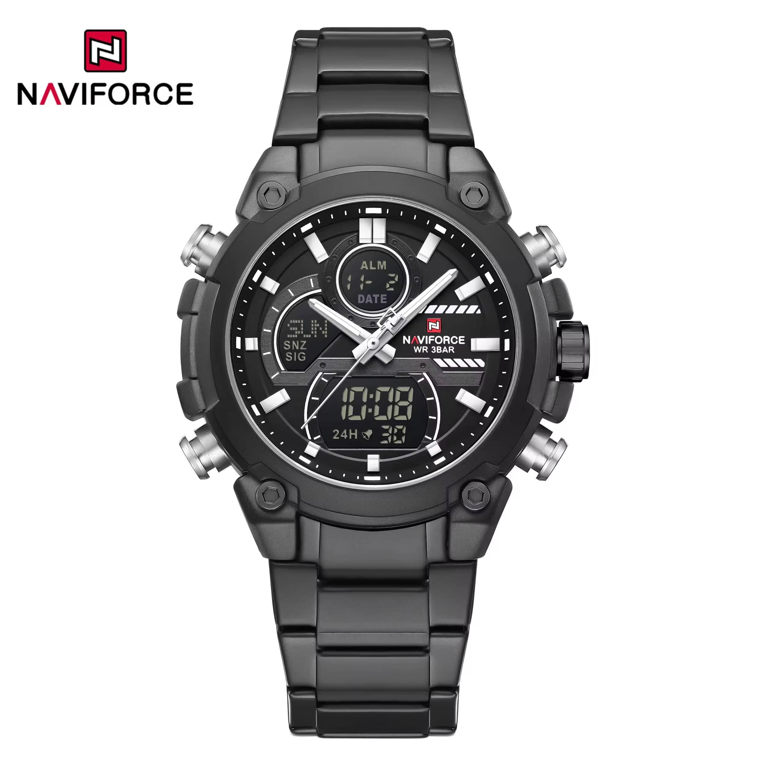 NAVIFORCE 9278 Quartz Analog Dual Movement Casual Wristwatch for Men
