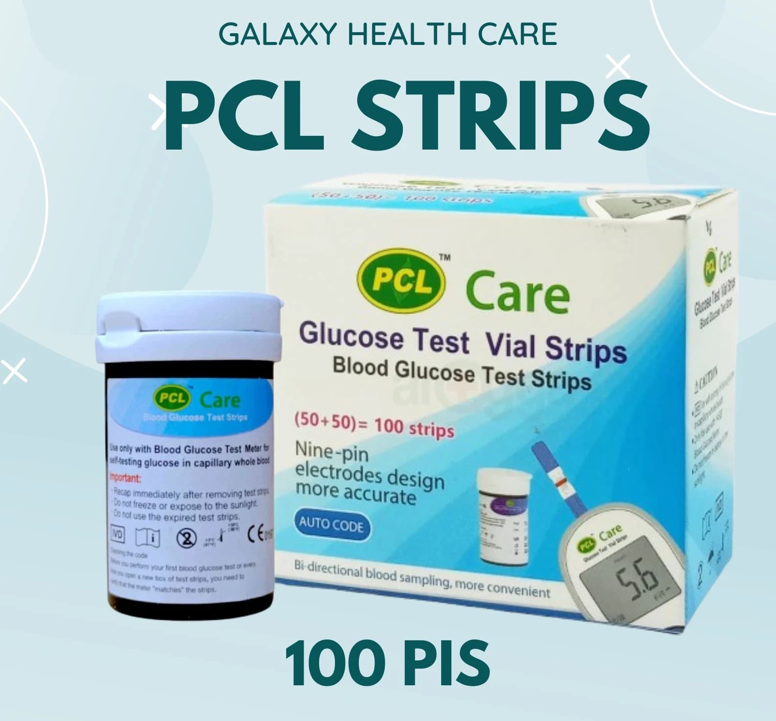 PCL Care glucose test Strip 50 Pcs