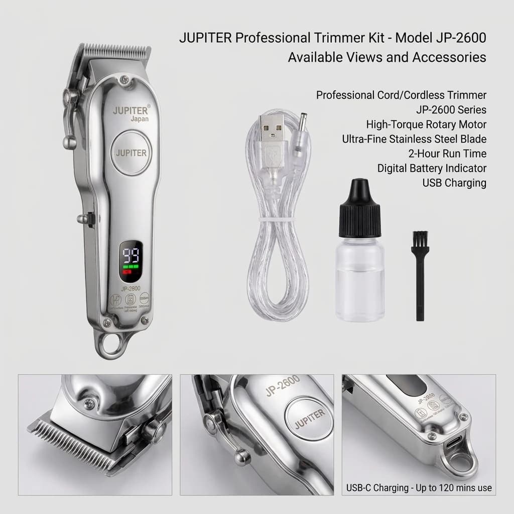 Jupiter JP 2600 Rechargeable Hair Clipper and Trimmer