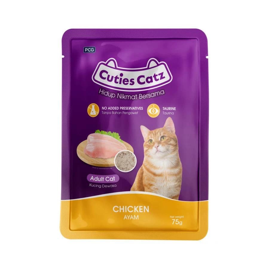 Cuties Catz Pouch Chicken Flv 75gm