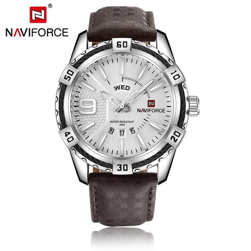 NAVIFORCE NF9117 PU Leather Analog Watch for Men