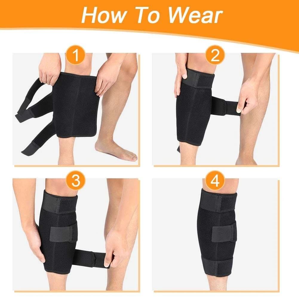 Calf Brace Adjustable Shin Splint Support Sleeve Leg Compression Wrap for Pulled Calf Muscle Pain Strain Injury, Swelling, Fits Men and Women