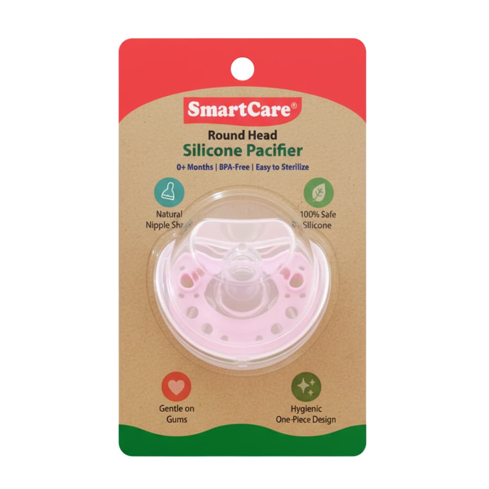 Smart Care Silicone Round Head Baby Pacifier with Cover
