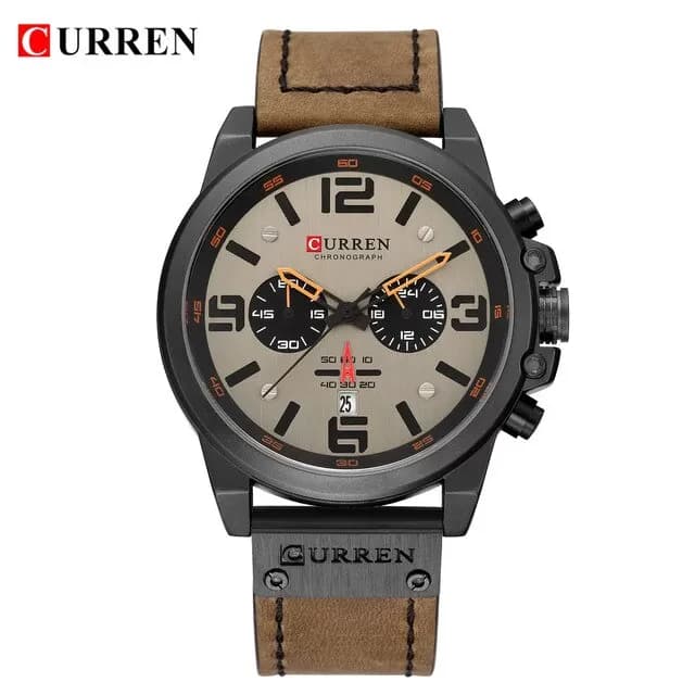 Curren 8314 Men's Leather Strap Analog Watch