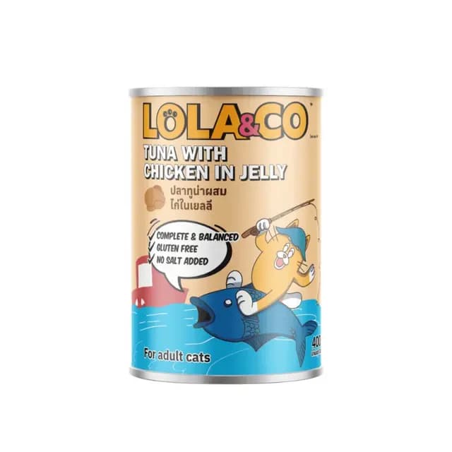 Lola & Co Tuna with Chicken in Jelly Can 400g Adult