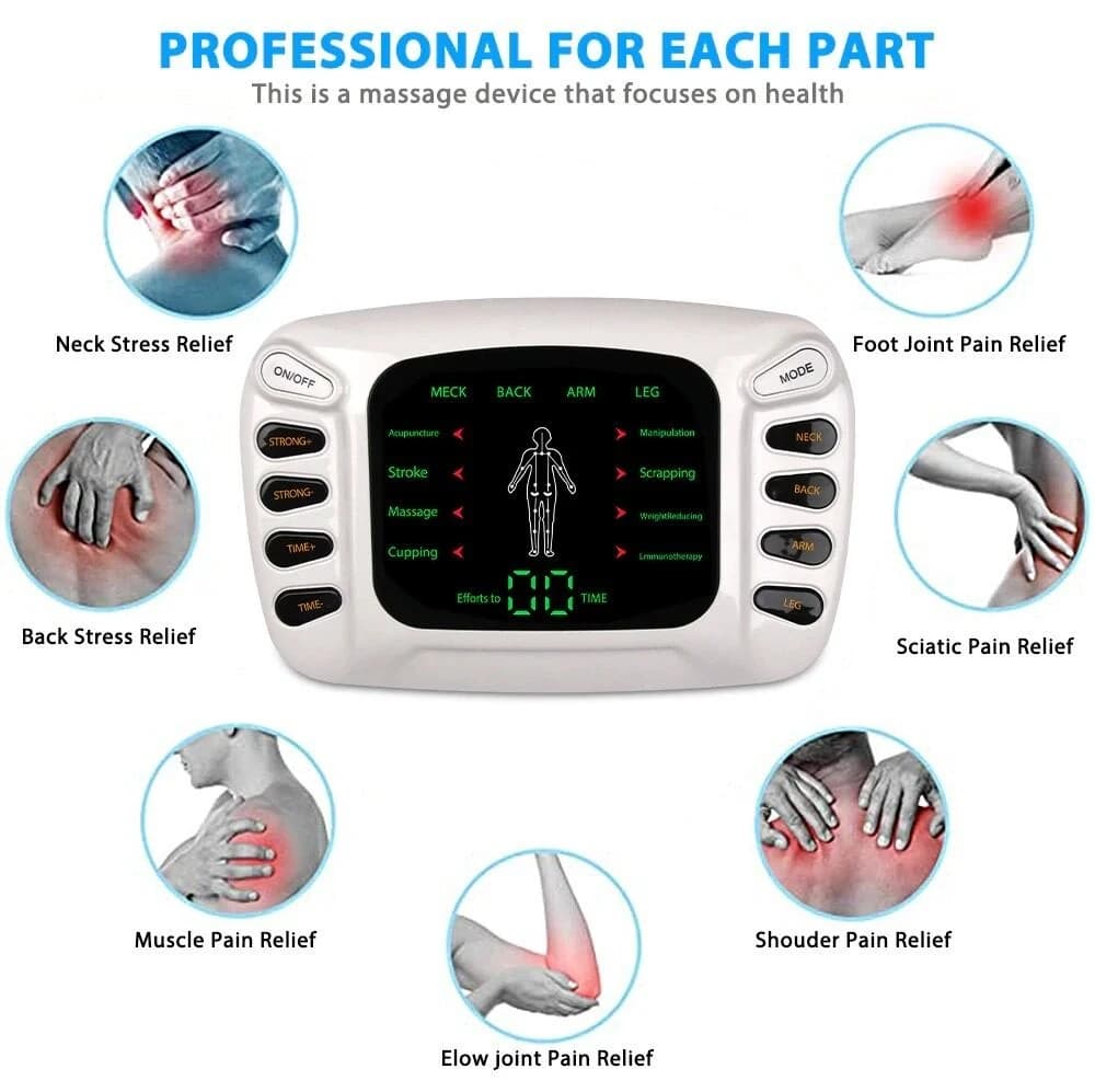 Electric Pulse Physiotherapy Massager Tens EMS Muscle Stimulator Acupuncture Therapy Body Massage Slimming Health Care Machine