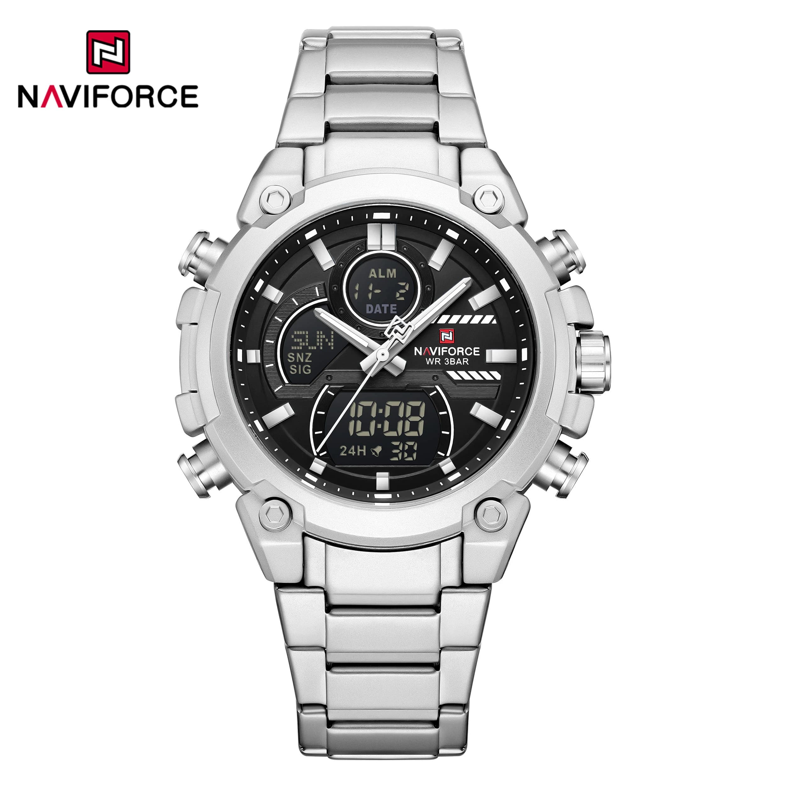 NAVIFORCE 9278 Quartz Analog Dual Movement Casual Wristwatch for Men