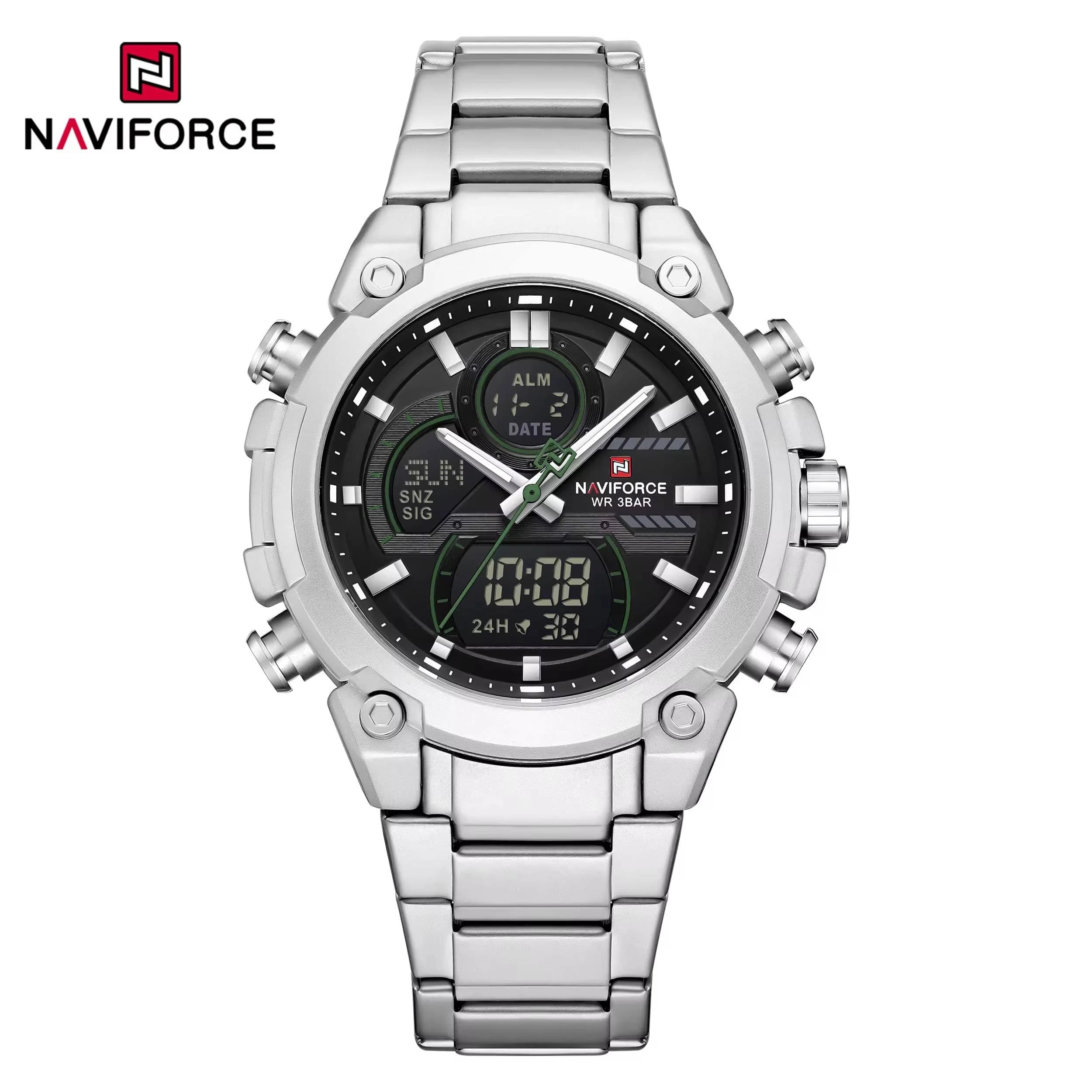 NAVIFORCE 9278 Quartz Analog Dual Movement Casual Wristwatch for Men