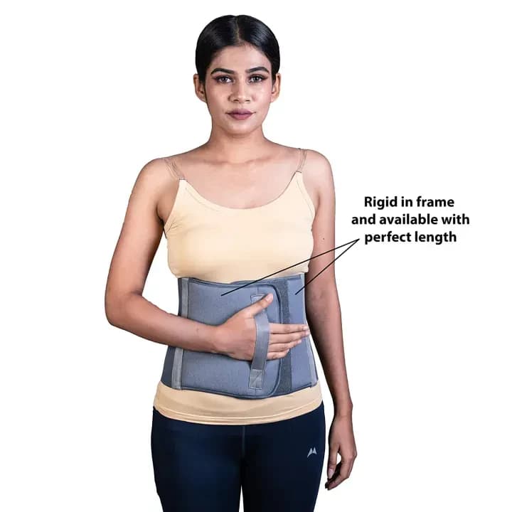 Abdominal Belt after delivery Tummy Reduction Trimmer Belly Slimming Binder for Women & Men Abdomen Compression Support Grey Hook and Loop closure