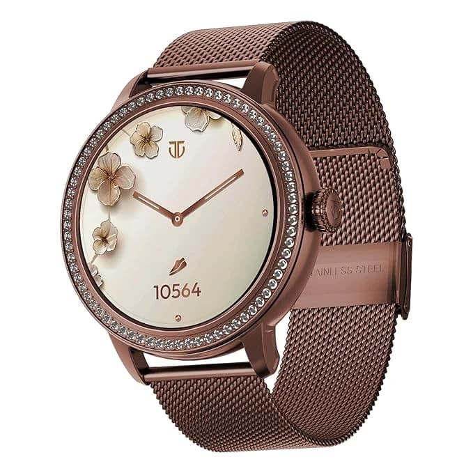 Titan Valerie 1.19" AMOLED Studded Stainless Steel Smart Watch for Women
