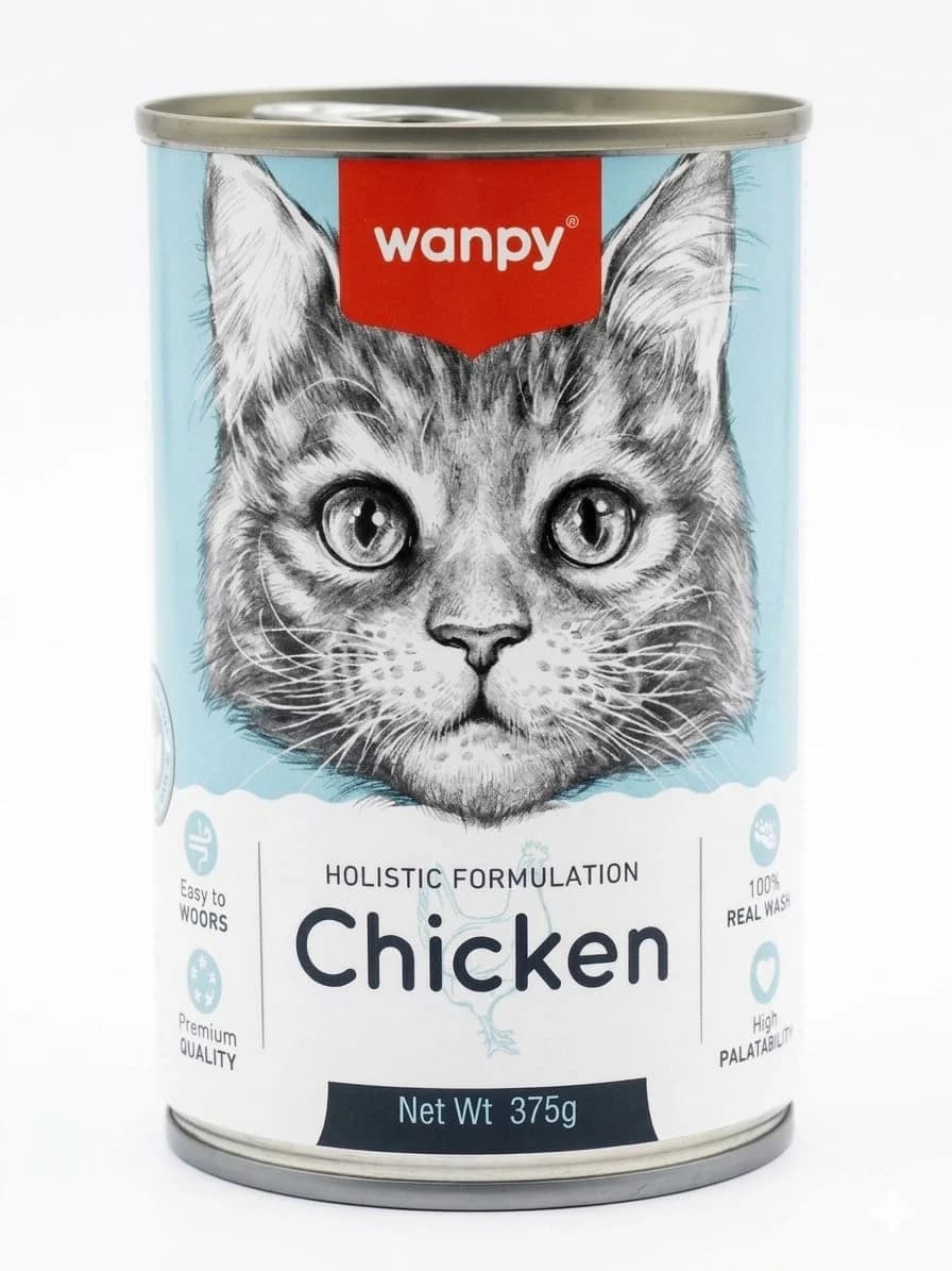 Wanpy Cat Food Can Chicken Flv 375gm