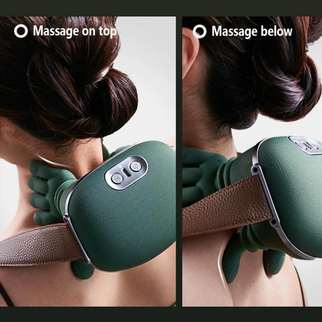 Bionic Heated Massager, Portable Wireless Shiatsu Massager for Neck and Back, Electric Deep Tissue Massager, 4D Deep Tissue Massager, Human Hand Simulation for Pain Relief