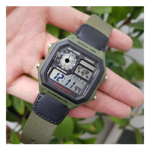 Casio AE-1200WHB-3BVDF World Time Fiber Belt Men's Watch