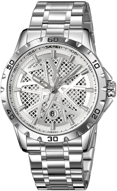 Skmei 9337 Hollow Out Dial Stainless Steel Watch - Silver