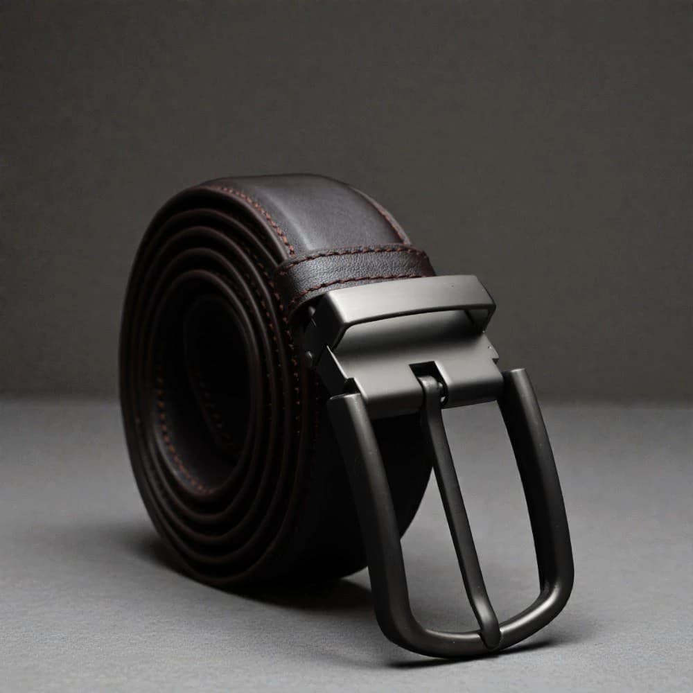 Zays Handcrafted Genuine Leather Belt for Men – Premium Quality, Adjustable, Stylish & Durable (BS104-BC102-Chocolate)