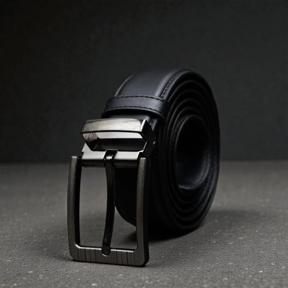 Zays Handcrafted Leather Belt for Men - Full-Grain Cowhide Adjustable Fit Stylish and Long-Lasting Designed for Office Traditional and Casual Use - Sweat-Resistant Anti-Crack Build Ideal for Daily Wear BS103-BC117-Black