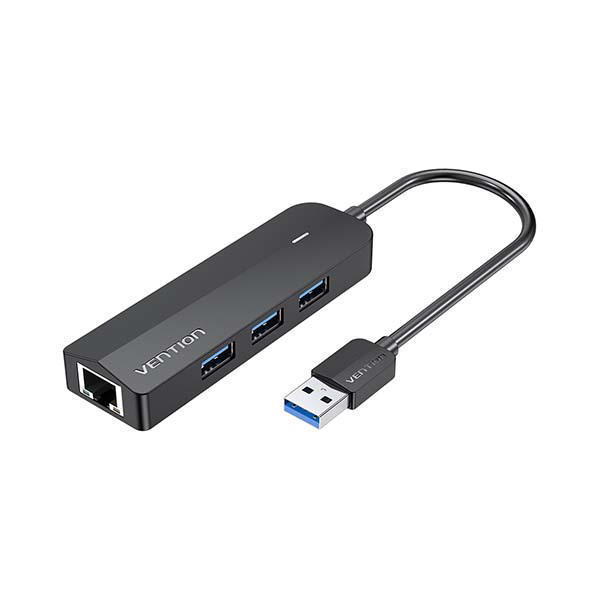 Picture of Vention CHNBB 3-Port USB 3.0 Hub with Gigabit Ethernet Adapter 0.15M Black