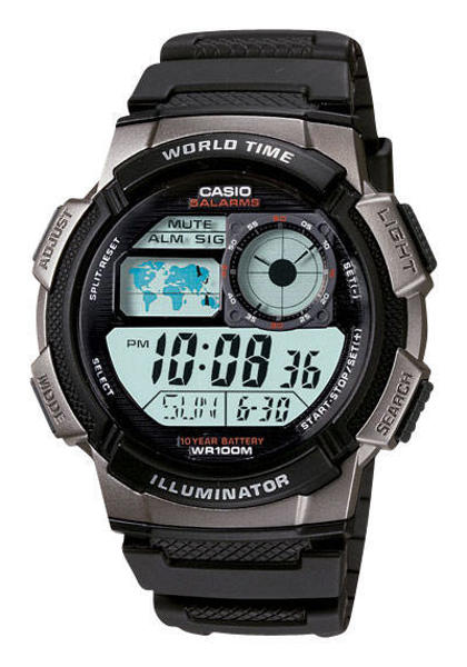 Picture of Casio Youth World Time Digital Resin Belt Watch AE-1000W-1BVDF