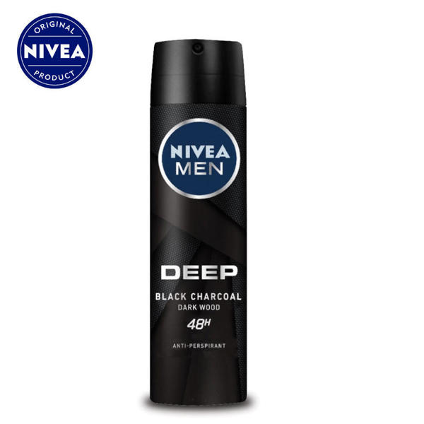 Picture of Nivea Men Body Spray Deep Black Charcoal  Dark Wood 150ml