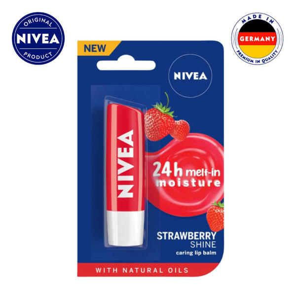 Picture of NIVEA Caring Lip Balm Strawberry Shine 4.8gm