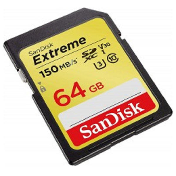 Picture of SanDisk 64GB Extreme SDXC UHS-I 4K UHD SD Card