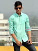 Picture of Aqua all over printed cotton casual shirt by Ritzy (Long Sleeve)
