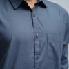 Picture of Navy Blue all over printed cotton slim fit casual shirt for men by Ritzy (CSLS 81)