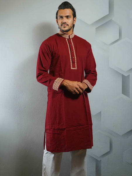 Picture of Embroidery designed Brown Panjabi for Men by Ritzy