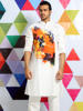Picture of White screen printed Panjabi for men by Ritzy