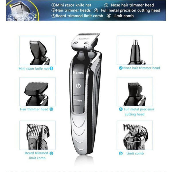 Picture of Kemei KM-1832 5in1 Washable Electric Shaver And Multi Grooming Kit For Men