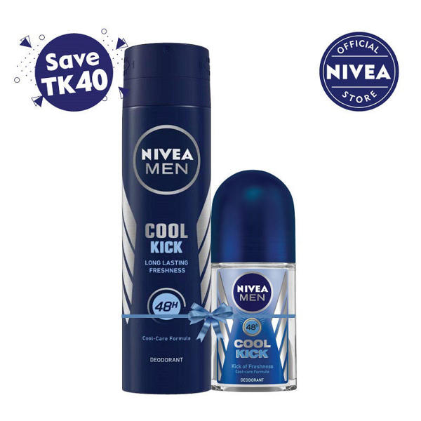 Picture of Nivea Men Deodorant Cool Kick Spray 150ml+Roll on 50ml