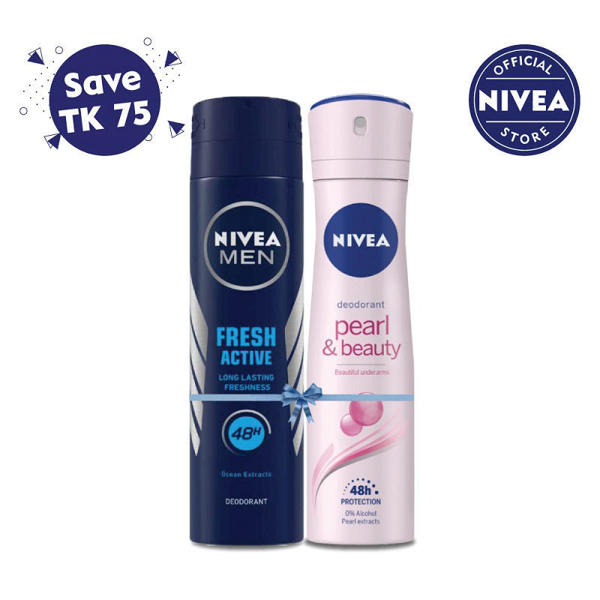 Picture of Nivea Body Spray Fresh Active 150ml and Pearl & Beauty Body Spray 150ml Combo Offer!
