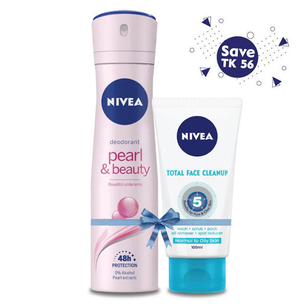 Picture of Nivea Body Spray Pearl & Beauty 150ml+Nivea Face Wash Tf Cleanup 114g