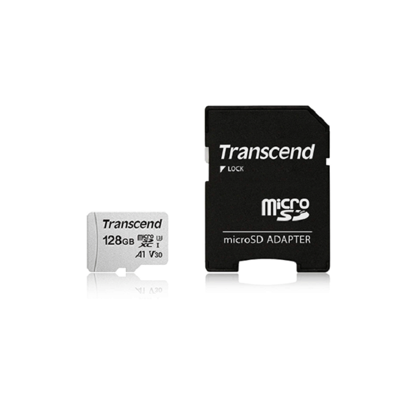 Picture of Transcend 128GB USD300S-A UHS-I U3A1 MicroSD Card with Adapter