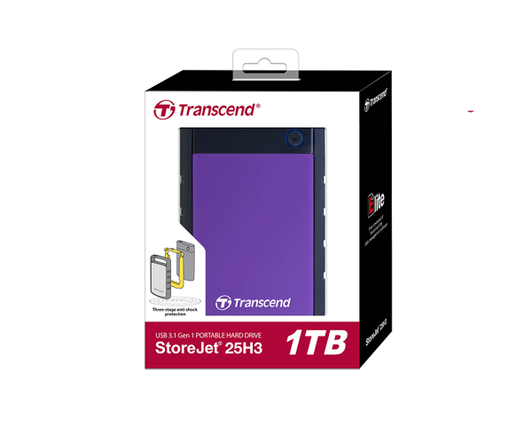 Picture of Transcend Portable StoreJet 25H3 1TB Hard Disk Drive (HDD) Purple