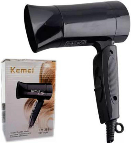 Picture of Kemei KM-368 Professional Foldable Hair Dryer  (220, Black)