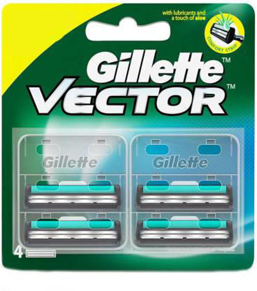 Picture of Gillette Vector plus Manual Shaving Razor Blades - 4 Cartridge