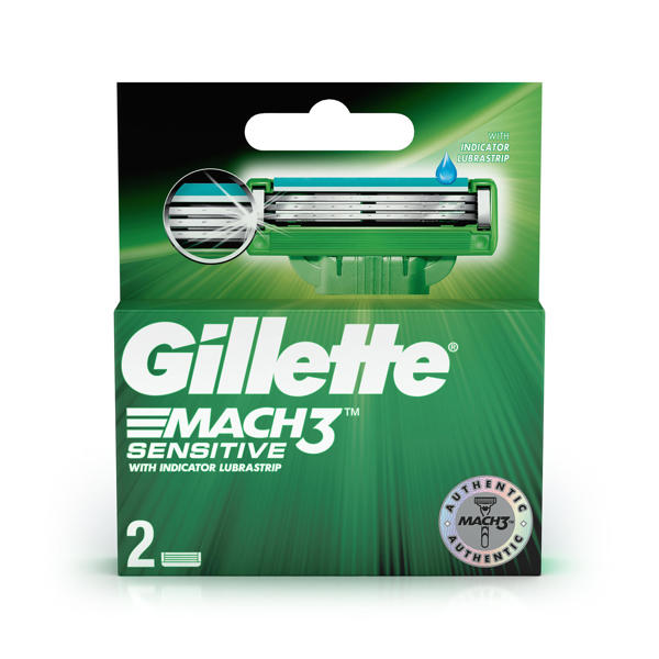 Picture of Gillette Mach 3 Sensitive Manual Shaving Razor Blades - 2s Pack (Cartridge)