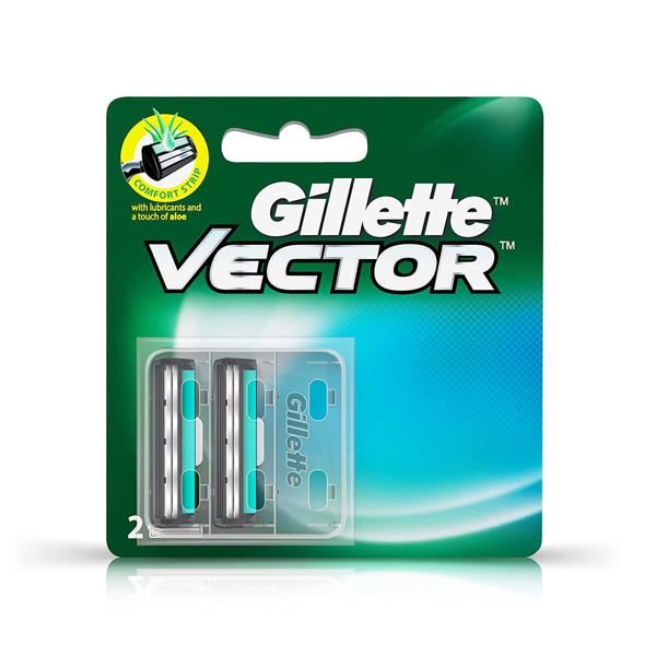 Picture of Gillette Vector plus Manual Shaving Razor Blades - 2 Cartridge - Combo of 2