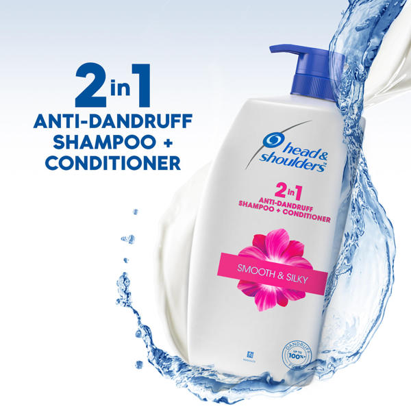 Picture of Head & Shoulders 2-in-1 Smooth and Silky, Anti Dandruff Shampoo + Conditioner for Women & Men ,1L