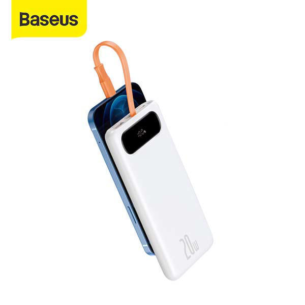 Picture of Baseus 20W 10000mAh Block Digital Display Power Bank with Built-in Lightning Cable