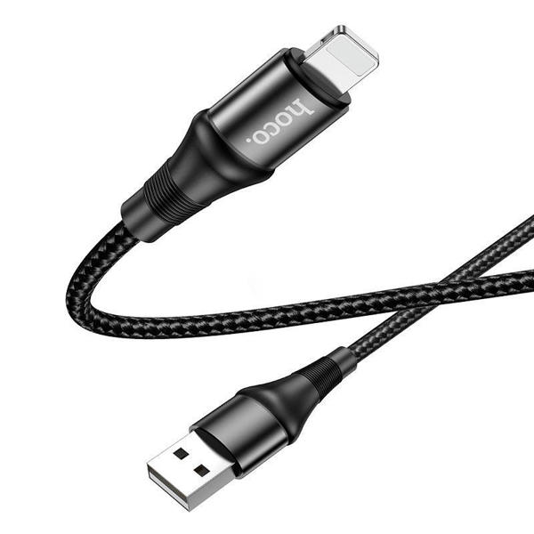 Picture of Hoco X50 Excellent Lightning Braided Charging Cable - Black