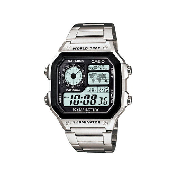 Picture of Casio Silver Stainless-Steel Multifunctional Men's Watch with Digital Dial AE-1200WHD-1AVDF
