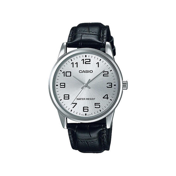 Picture of Casio MTP-V001L-7BUDF Men's Minimalistic Black Leather Analog Watch